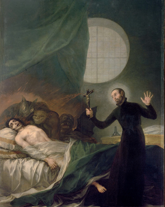Exorcism Holy Water St Francis Borgia Helping a Dying Impenitent by Goya
